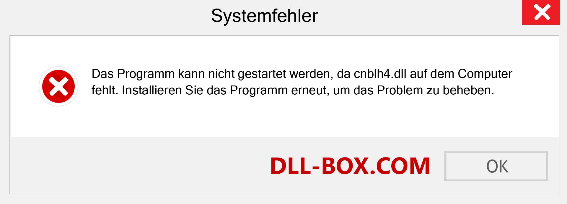 cnblh4.dll-Datei fehlt?. Download für Windows 7, 8, 10 - Fix cnblh4 dll Missing Error unter Windows, Fotos, Bildern