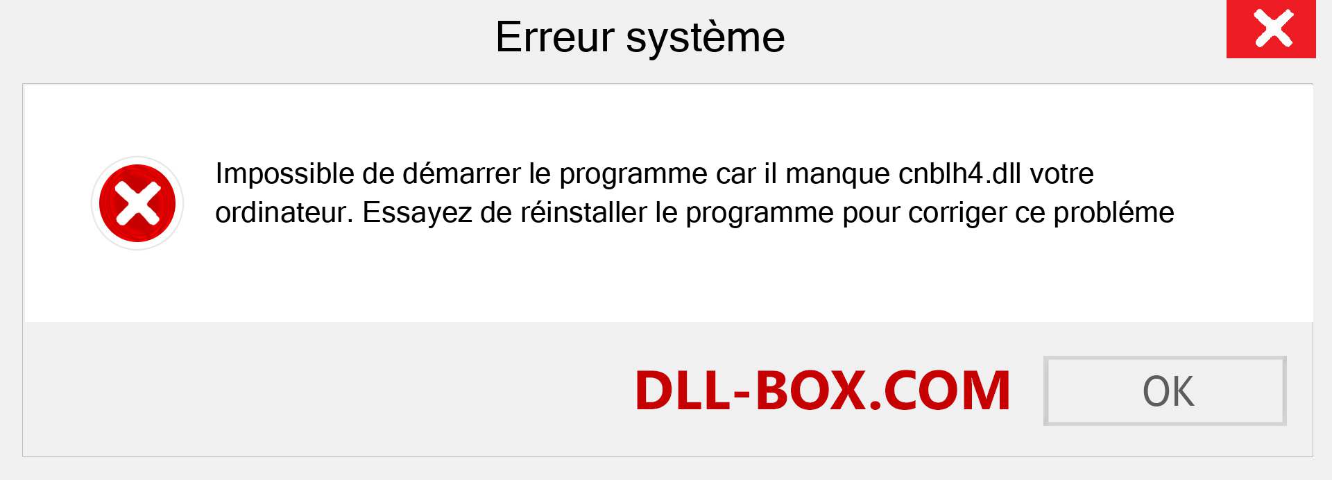 Le fichier cnblh4.dll est manquant ?. Télécharger pour Windows 7, 8, 10 - Correction de l'erreur manquante cnblh4 dll sur Windows, photos, images